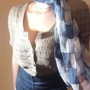 Vintage 70s Style Green Buttoned Sweater Shirt